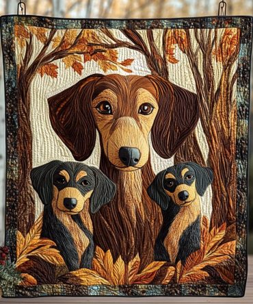 Dashing Dachshund Quilted Blanket