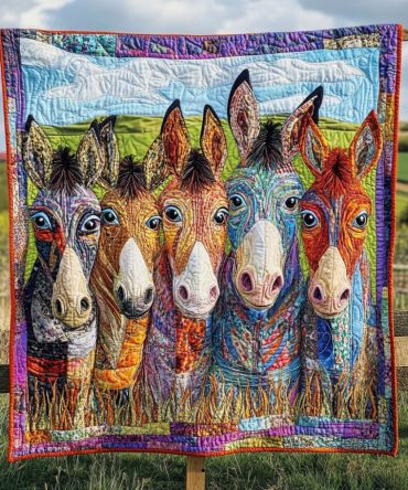 Dashing Donkeys Quilted Blanket