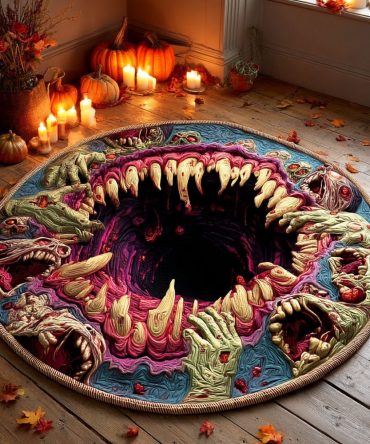 Death Maw Pit Quilted Round Mat