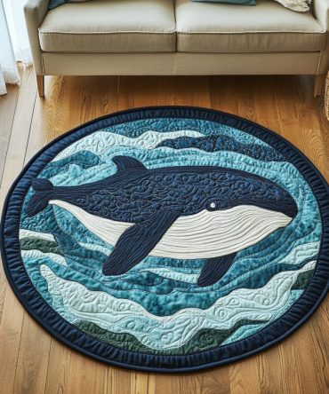 Deep Blue Majesty Quilted Round Mat