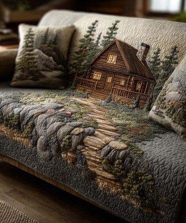 Deep Forest Spirit Quilted Sofa Cover