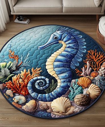 Deep Sea Wonder Quilted Round Mat