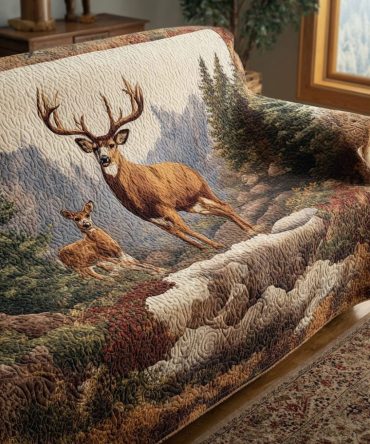 Deer Haven Quilted Sofa Cover