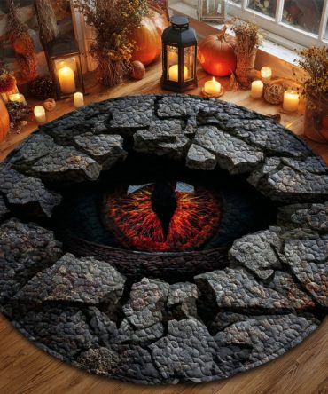 Demon Eye Quilted Round Mat