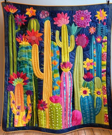 Desert Flora Fiesta Quilted Blanket