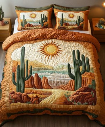 Desert Bloom 3-Piece Quilted Bedding Set