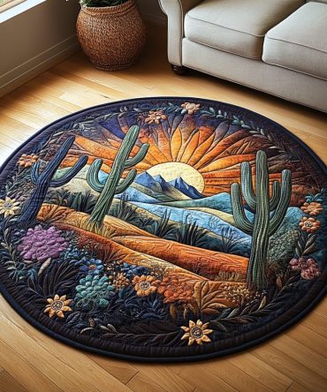 Desert Bloom Quilted Round Mat