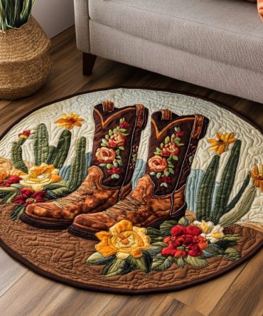 Desert Bloom Quilted Round Mat