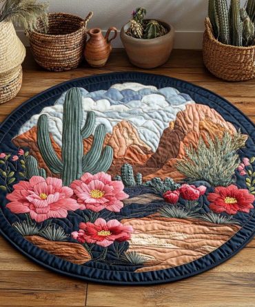 Desert Bloom Quilted Round Mat