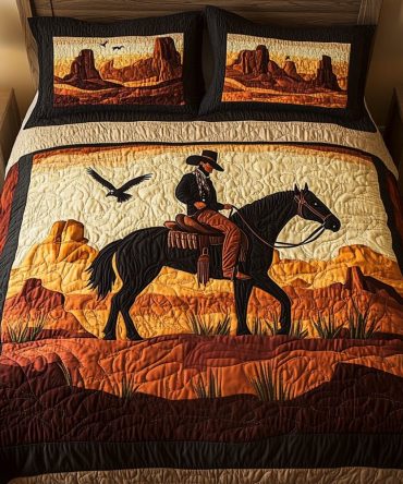 Desert Cowboy 3-Piece Quilted Bedding Set