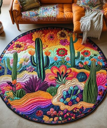 Desert Dreamscape Charm Quilted Round Mat