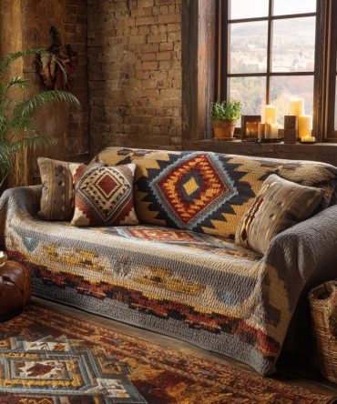 Desert Flame Quilted Sofa Cover