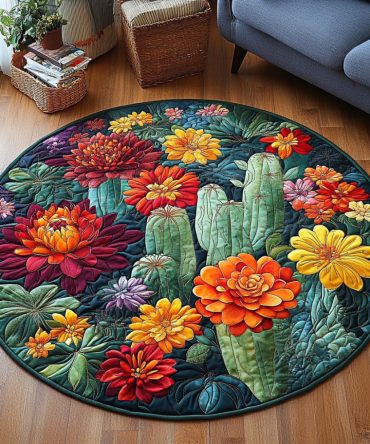 Desert Garden Quilted Round Mat