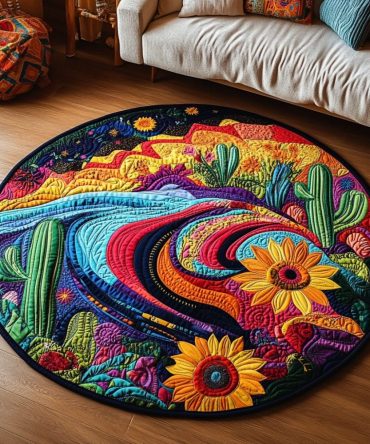 Desert Rose Serenity Quilted Round Mat