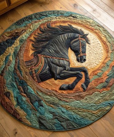 Desert Wind Run Quilted Round Mat