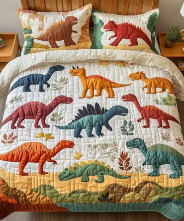 Dino Safari 3-Piece Quilted Bedding Set