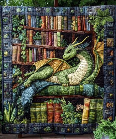 Dragon Bookish Nap Quilted Blanket