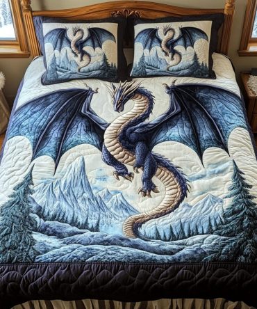 Dragon Crest 3-Piece Quilted Bedding Set