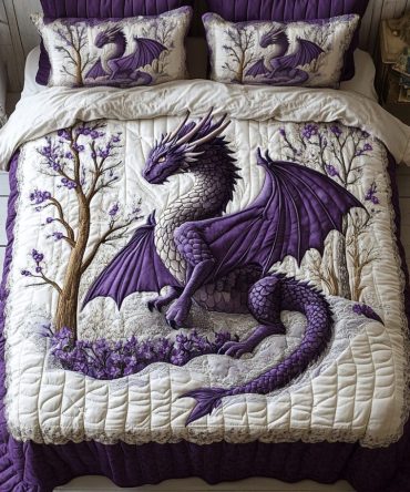 Dragon Forest 3-Piece Quilted Bedding Set