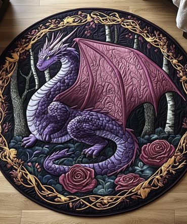 Dragon Fury Quilted Round Mat