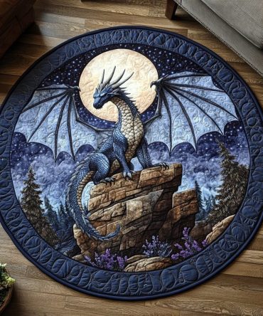 Dragon Moonlight Quilted Round Mat