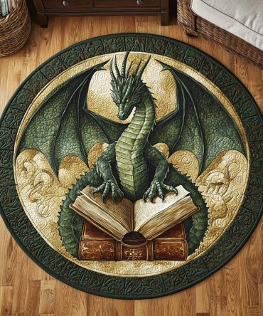 Dragon Scroll Quilted Round Mat
