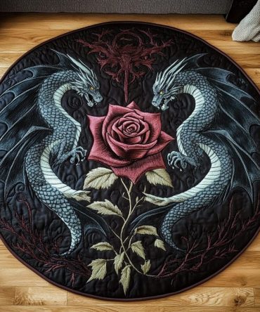 Dragon Whorl Quilted Round Mat