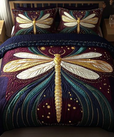 Dragonfly Dreams 3-Piece Quilted Bedding Set