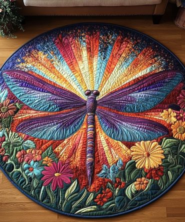 Dragonfly Dreams Quilted Round Mat