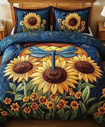 Dragonfly Garden 3-Piece Quilted Bedding Set