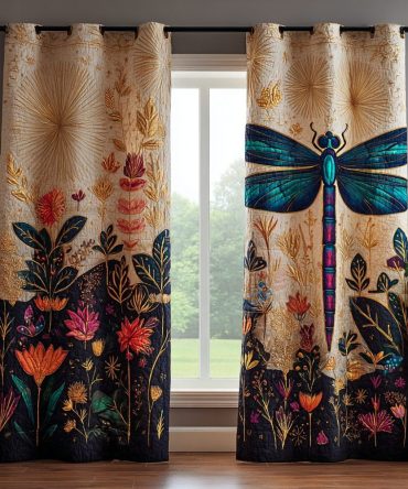 Dragonfly Horizon Quilted Curtains