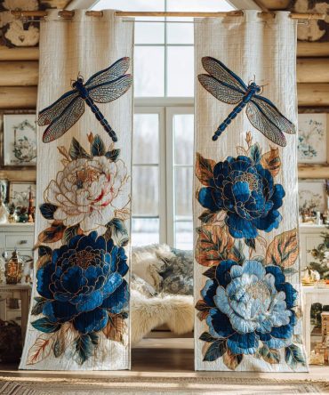 Dragonfly Meadow Quilted Curtains