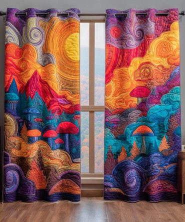 Dreamy Horizon Quilted Curtains