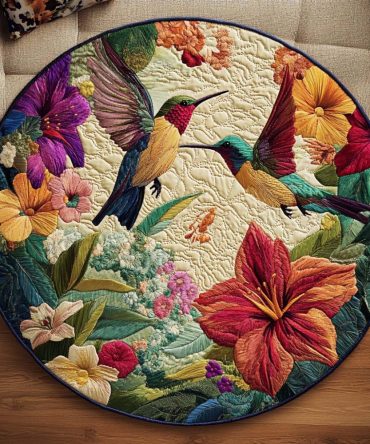 Dreamy Hummer Flight Quilted Round Mat