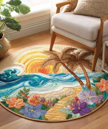 Dusk Tide Quilted Round Mat