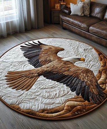 Eagle Glory Quilted Round Mat