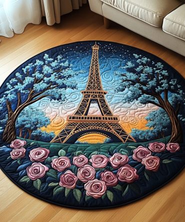 Eiffel Nights Quilted Round Mat