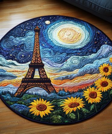 Eiffel Tower Dream Quilted Round Mat