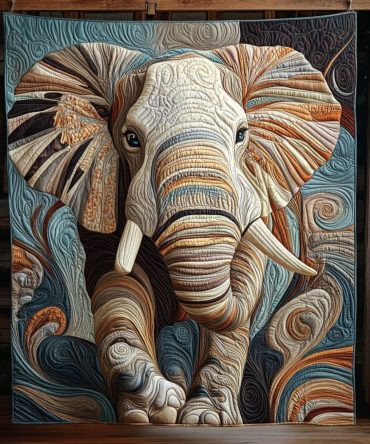 Elephant Grace Quilted Blanket