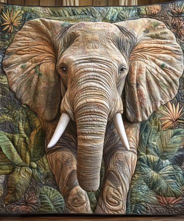 Elephant Wild Whisper Quilted Blanket