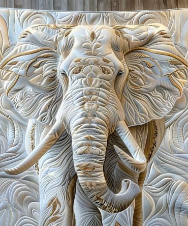 Elephant Wisdom Quilted Blanket