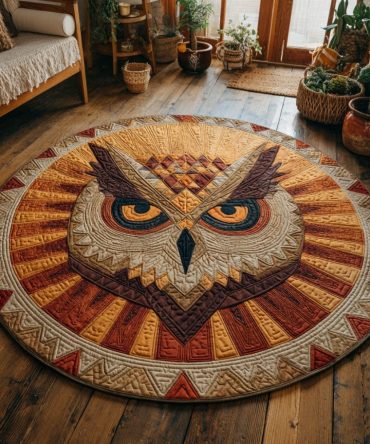 Ember Glare Quilted Round Mat
