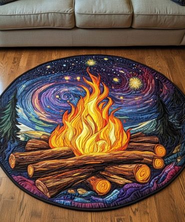 Ember Glow Quilted Round Mat