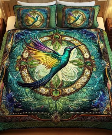 Emerald Dreams 3-Piece Quilted Bedding Set