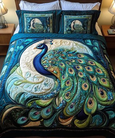 Emerald Elegance Flair 3-Piece Quilted Bedding Set