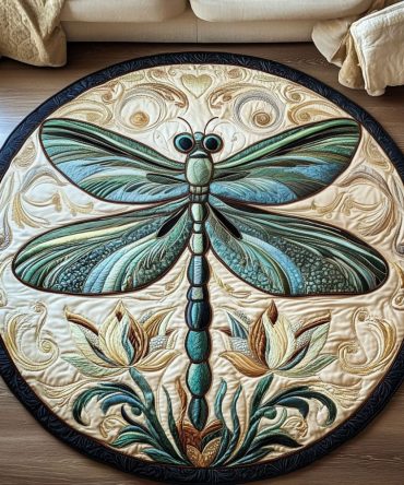 Emerald Grace Quilted Round Mat