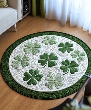 Emerald Treasures Quilted Round Mat