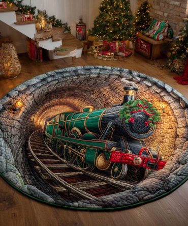 Emerald Wreath Express Quilted Round Mat