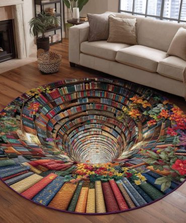 Enchanted Book Descent Quilted Round Mat