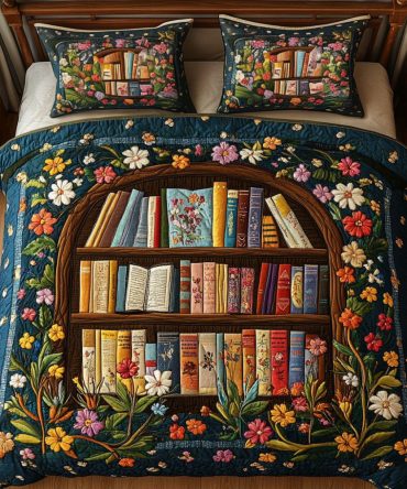 Enchanted Book Haven 3-Piece Quilted Bedding Set